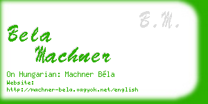 bela machner business card